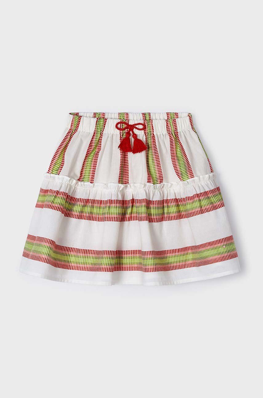 Dětská sukně Mayoral fialová barva, mini, áčková