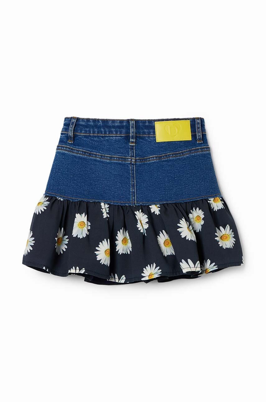 Детская джинсовая юбка Desigual цвет синий mini расклешённая