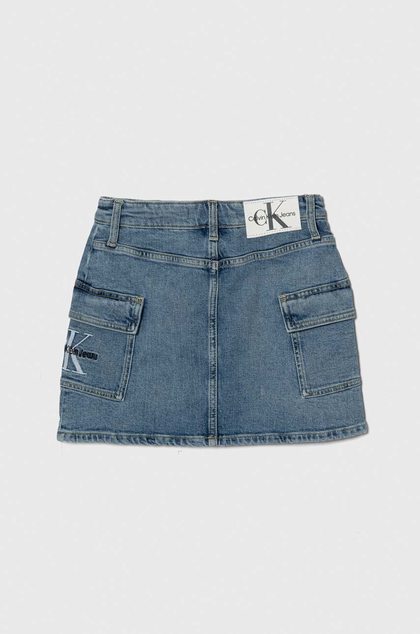 Джинсова бавовняна спідниця Calvin Klein Jeans mini пряма