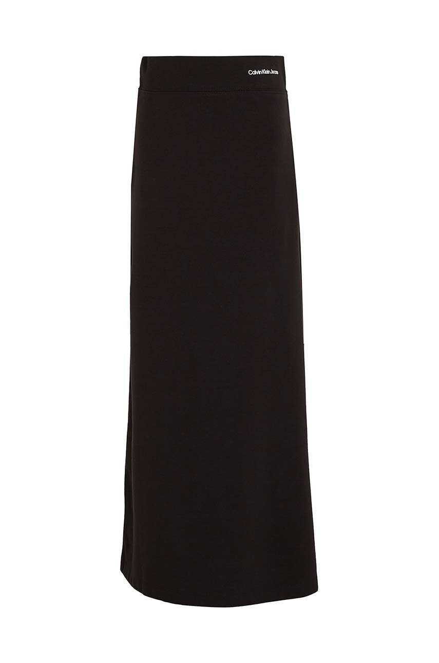 Дитяча спідниця Calvin Klein Jeans колір чорний maxi пряма