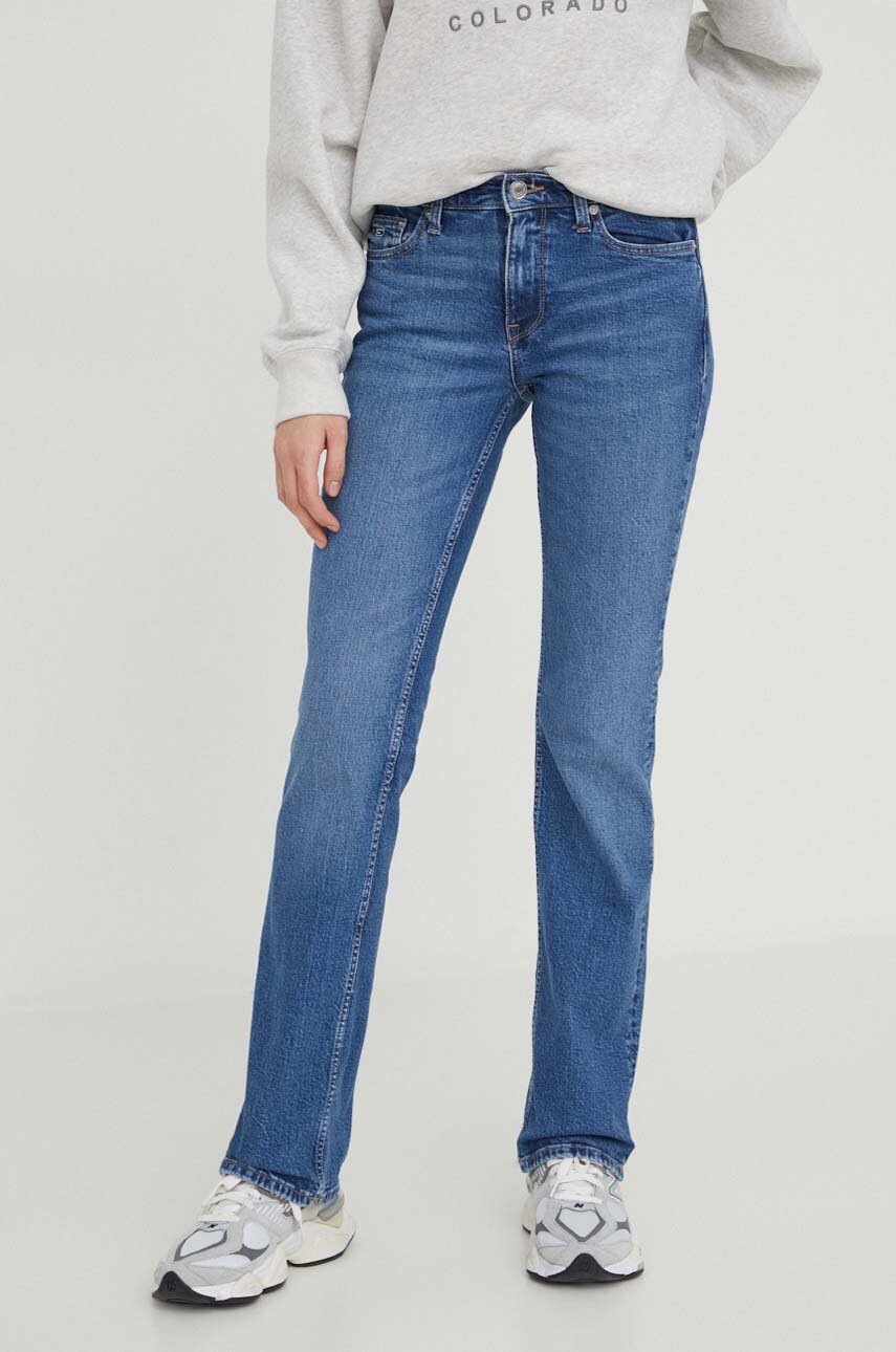 Levně Džíny Tommy Jeans Maddie dámské, medium waist