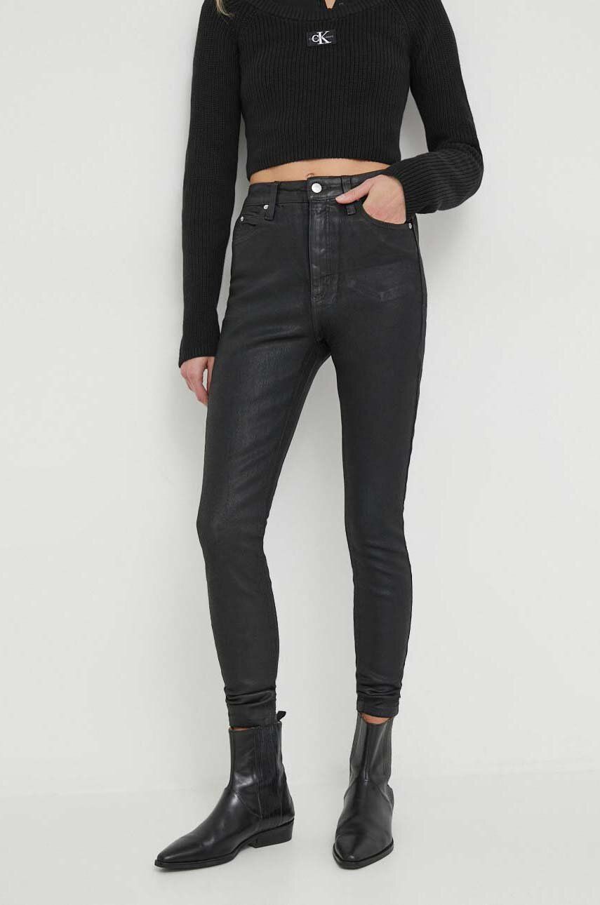 Levně Džíny Calvin Klein Jeans dámské, černá barva, J20J222135