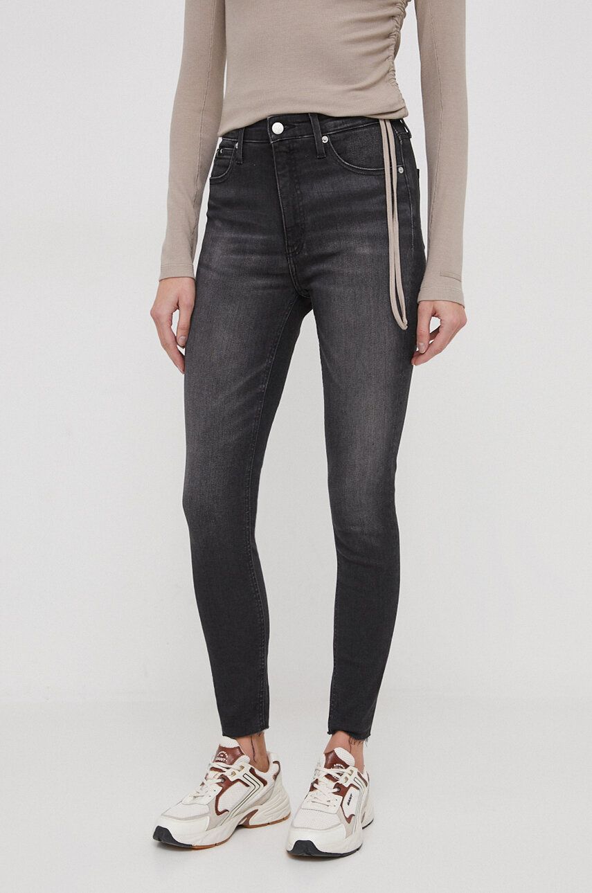 Levně Džíny Calvin Klein Jeans dámské, černá barva