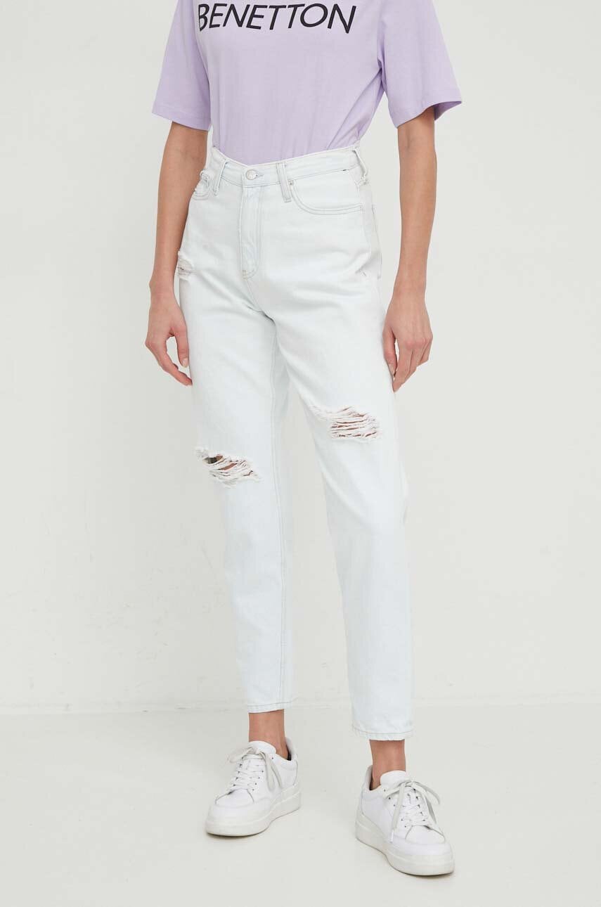 

Дънки Calvin Klein Jeans с висока талия J20J222147, Син