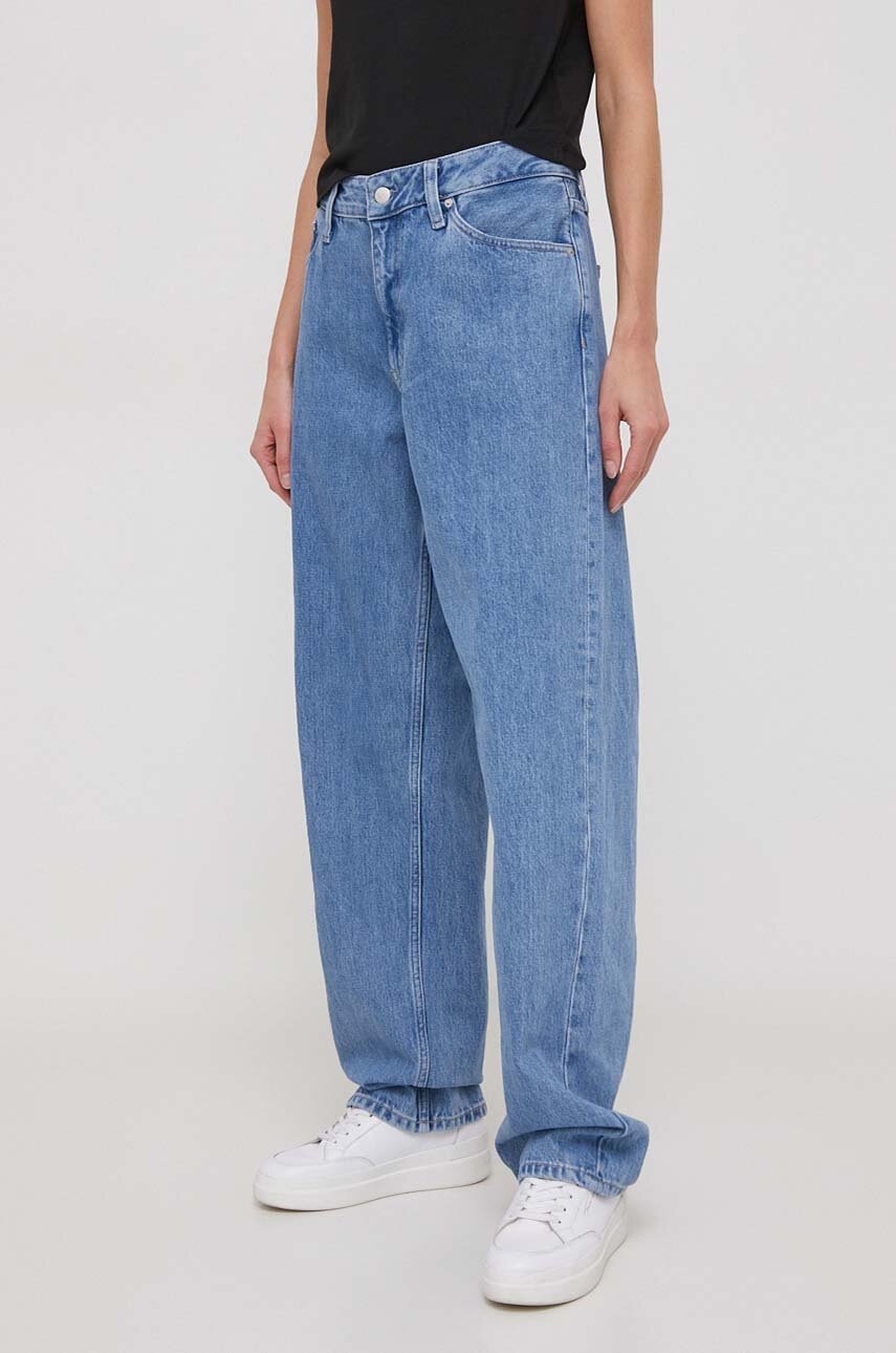 

Дънки Calvin Klein Jeans 90s с висока талия J20J222440, Син