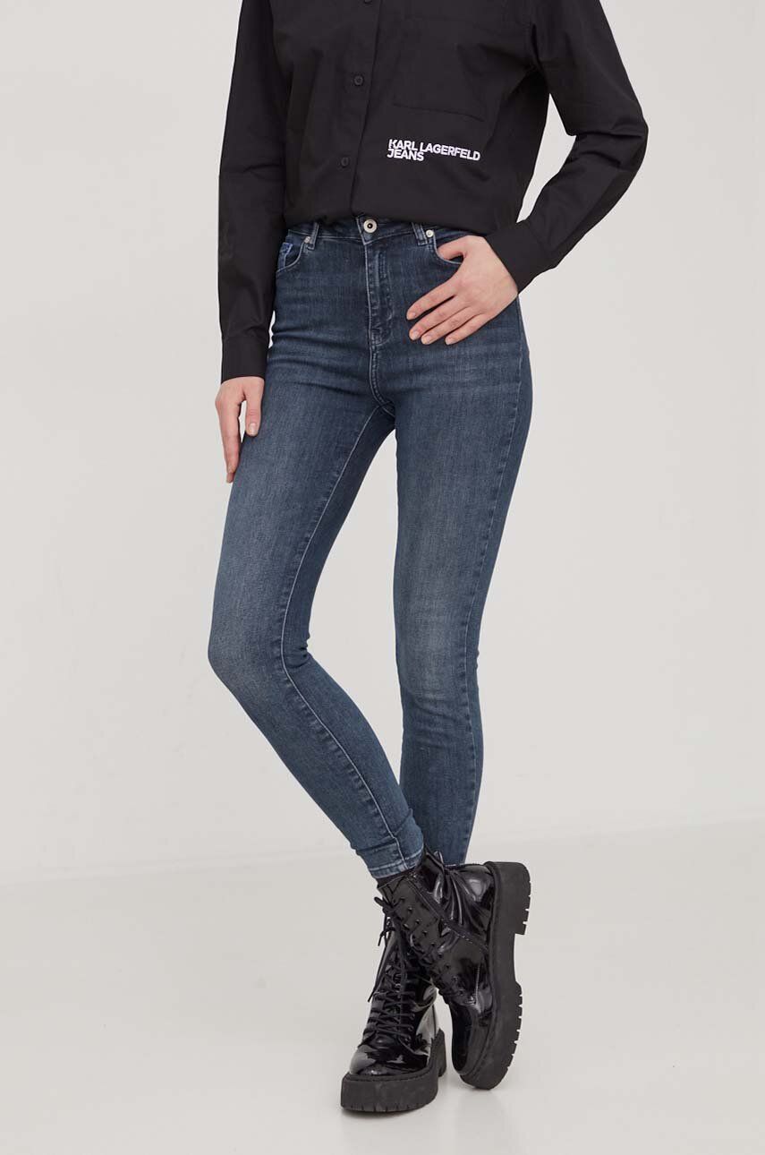 Levně Džíny Karl Lagerfeld Jeans dámské, tmavomodrá barva