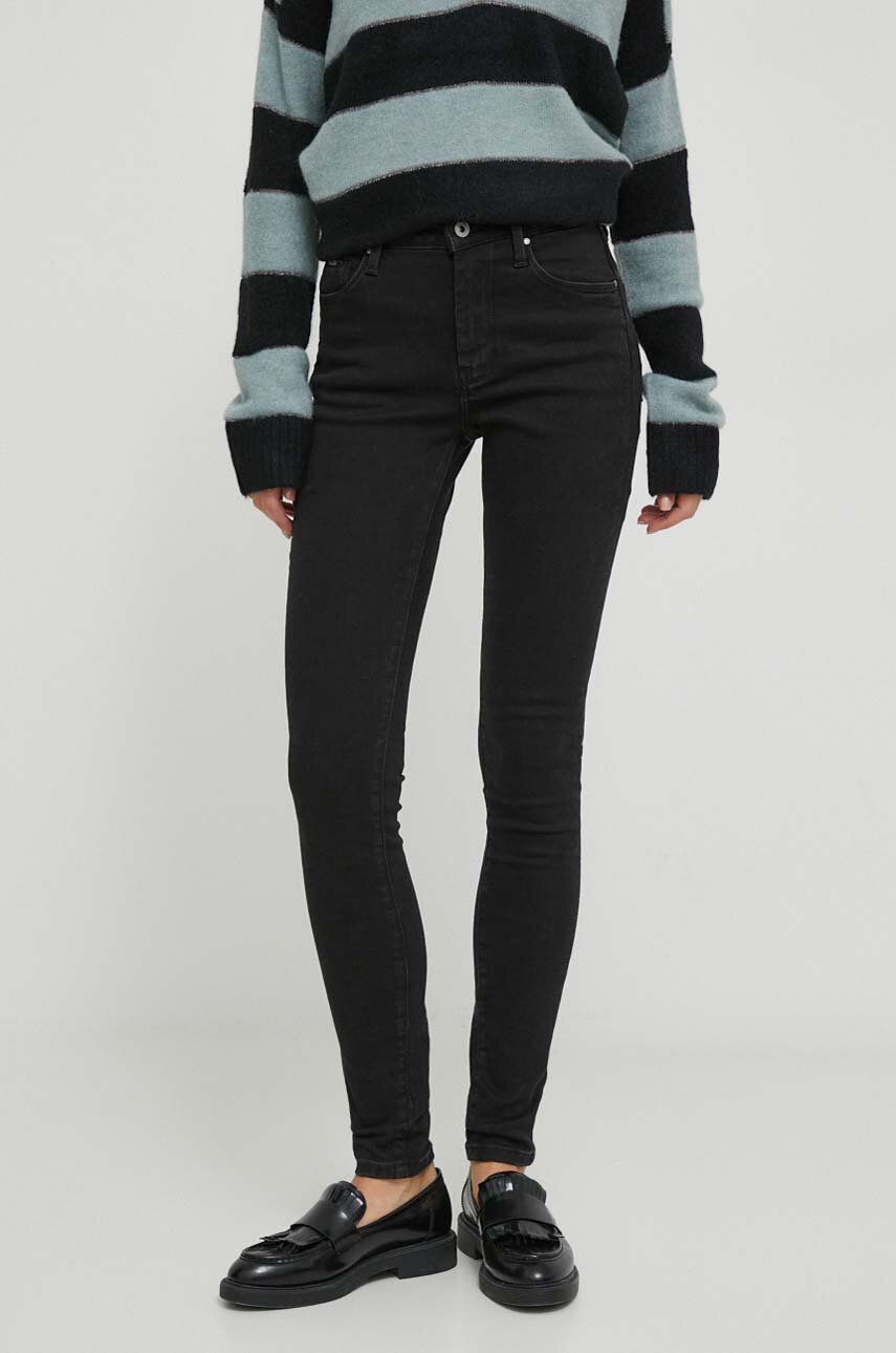 Džíny Pepe Jeans dámské, černá barva - černá - Hlavní materiál: 84 % Bavlna