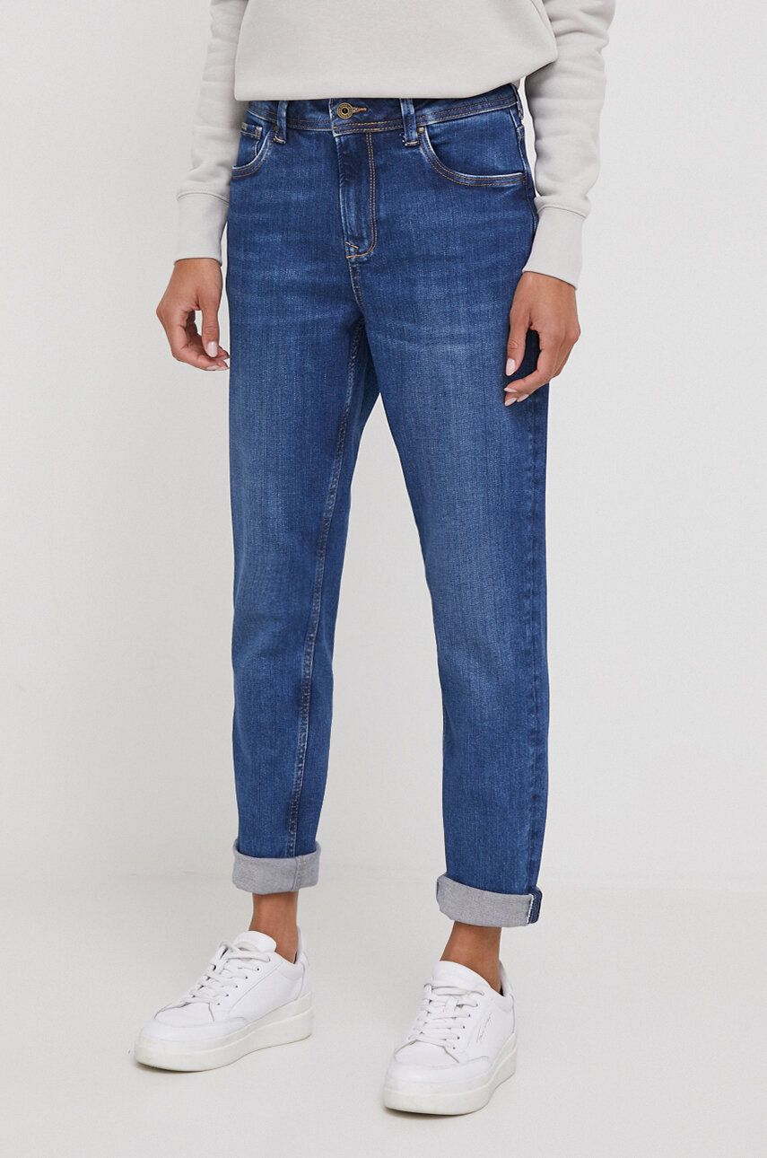 Džíny Pepe Jeans Taper dámské, high waist - modrá - Hlavní materiál: 83 % Bavlna