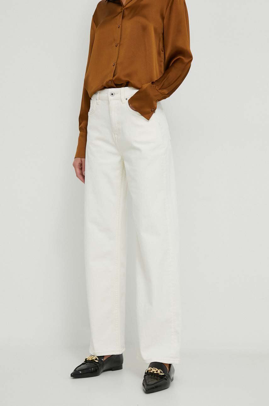 Džíny Pepe Jeans dámské, béžová barva - béžová - Hlavní materiál: 97 % Bavlna