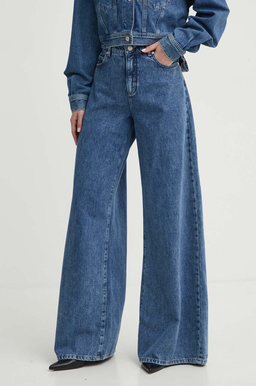 Moschino Jeans jeansi femei, culoarea albastru marin