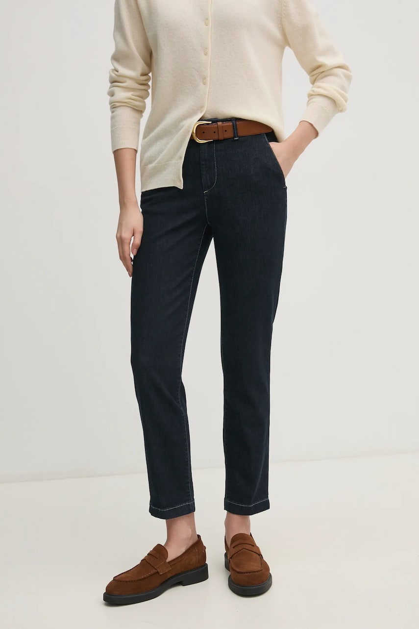 United Colors of Benetton jeansi Scarlett femei, culoarea albastru marin United Colors of Benetton jeansi Scarlett femei, culoarea albastru marin