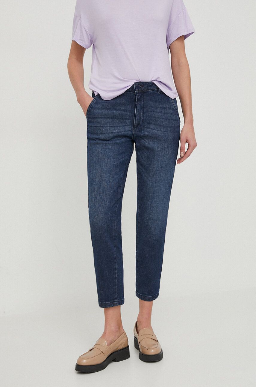 Sisley jeansi femei, culoarea albastru marin - Shoppu.ro