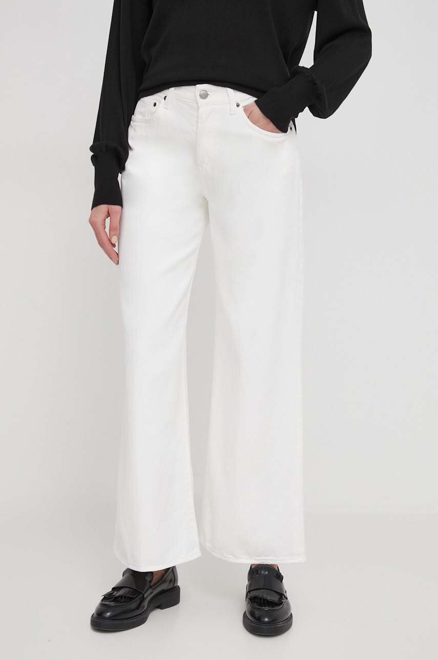 Sisley jeansi femei, culoarea alb
