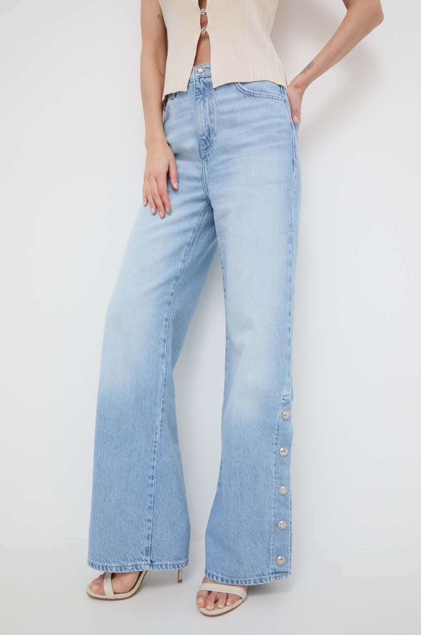 

Дънки Guess PAZ в с висока талия W4GA98 D5BO0, Син