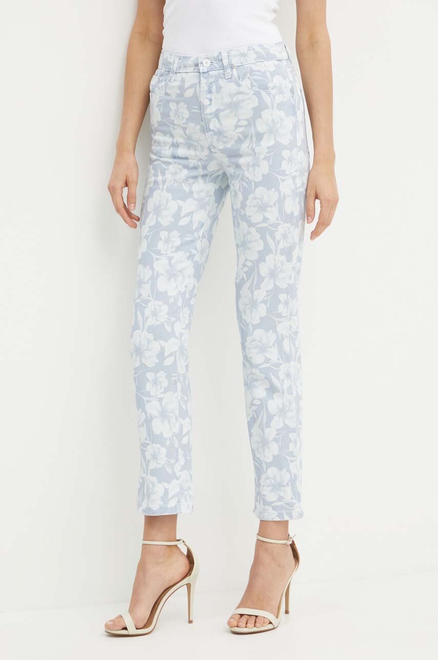 

Дънки Guess GIRLY с висока талия W4GA16 D4MW5, Син