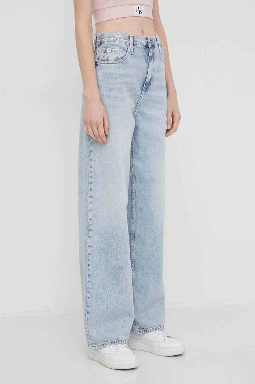 

Дънки Calvin Klein Jeans с висока талия J20J223427, Син