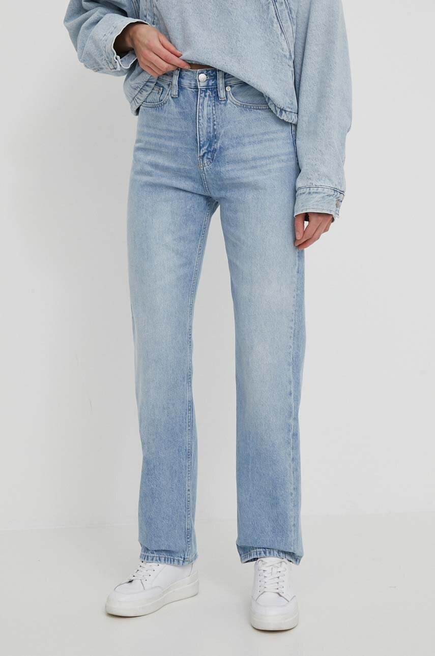 

Дънки Calvin Klein Jeans с висока талия J20J222779, Син