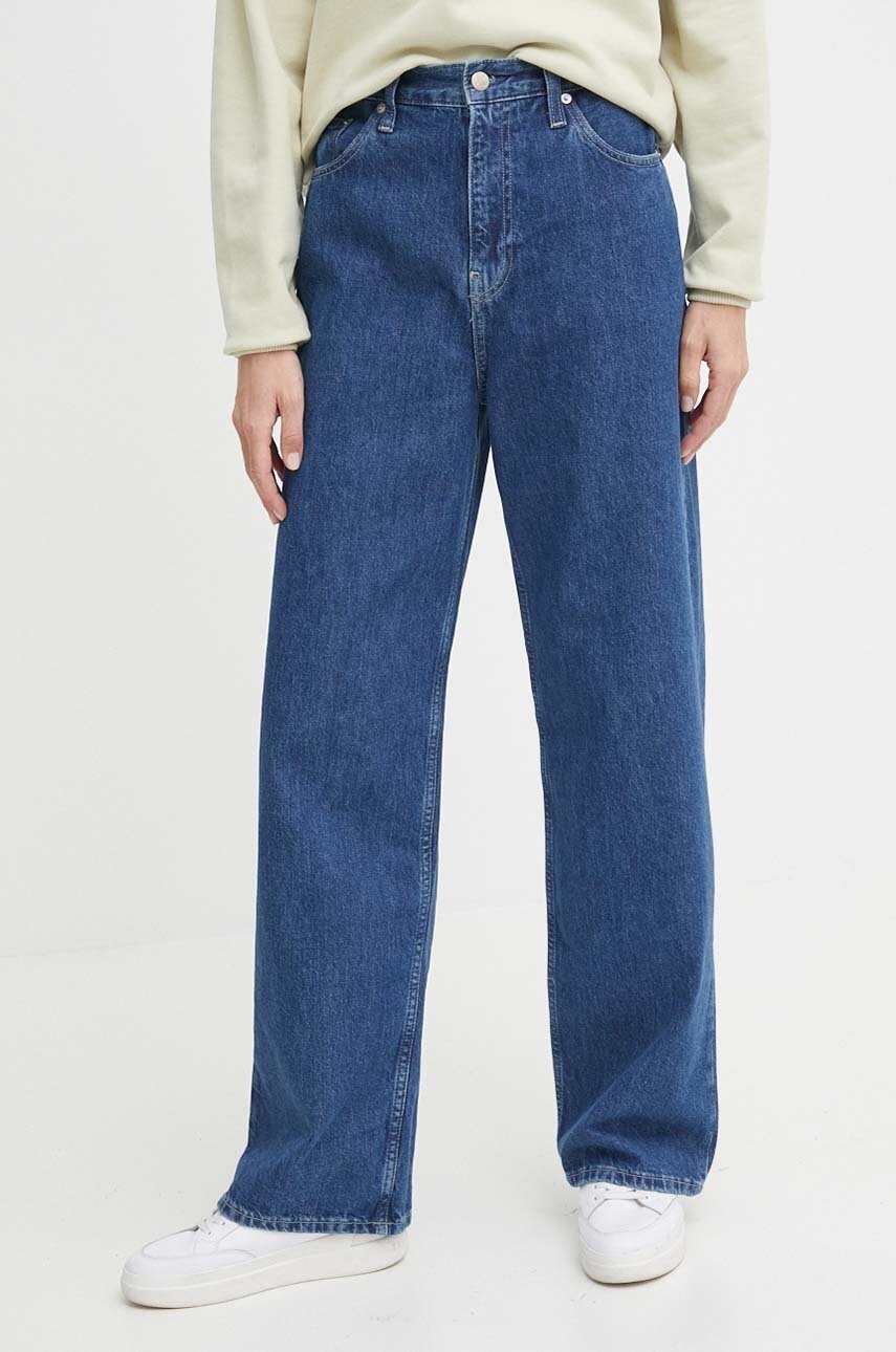 

Дънки Calvin Klein Jeans с висока талия J20J223428, Син