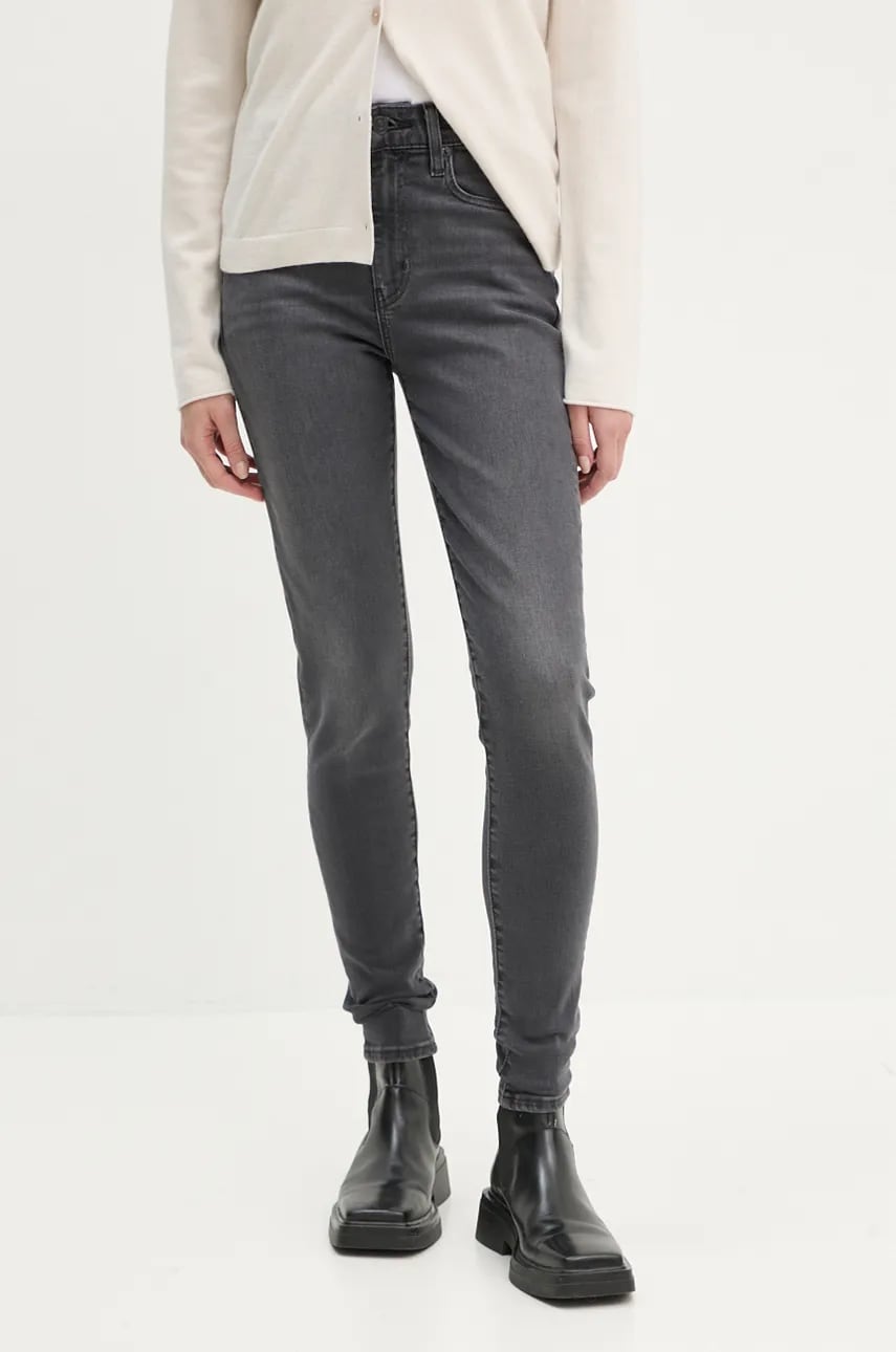 Levi's jeansi 721 HIGH RISE SKINNY femei, culoarea gri