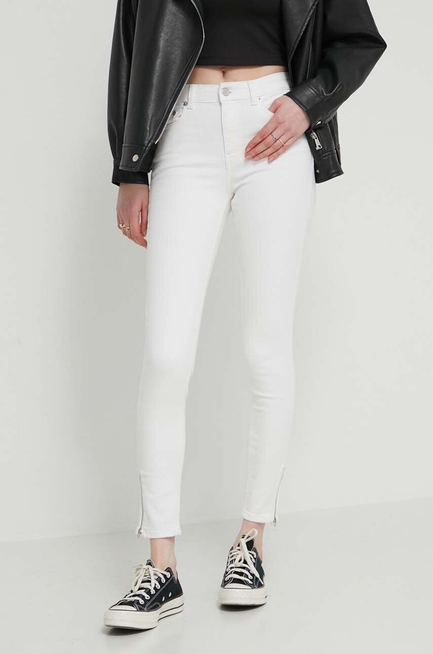 Tommy Jeans jeansi Nora femei, culoarea alb, DW0DW17567