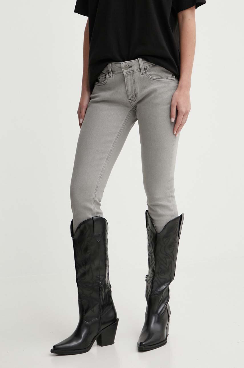 Tommy Jeans jeansi femei, culoarea gri, DW0DW17582