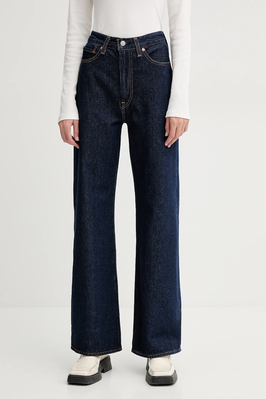 Levi\'s jeansi femei, culoarea albastru marin