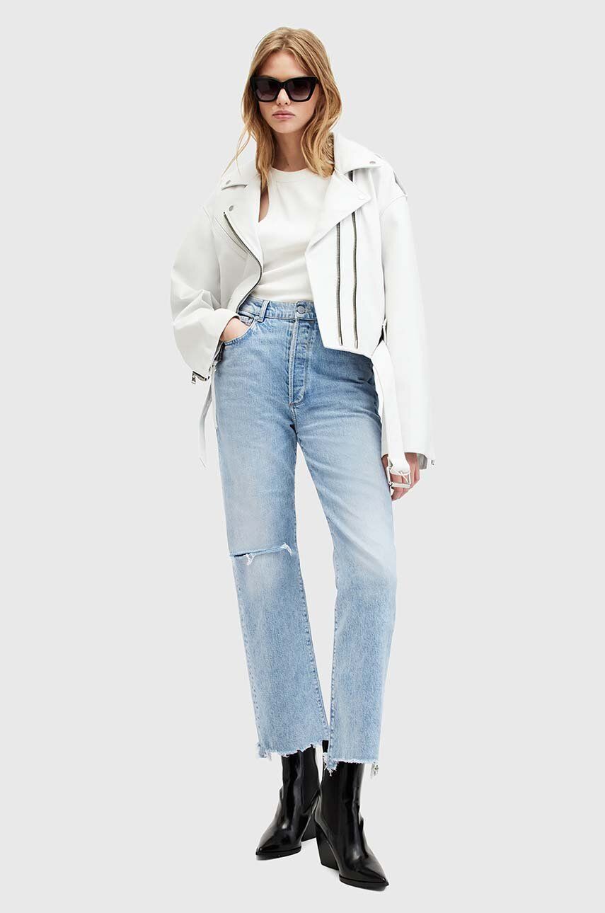 AllSaints jeansi EDIE DESTROY JEAN femei high waist, W056EA