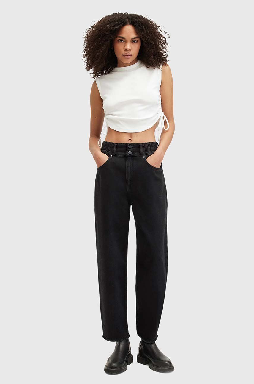 AllSaints jeansi HAILEY FRAY JEAN femei high waist, W007EB