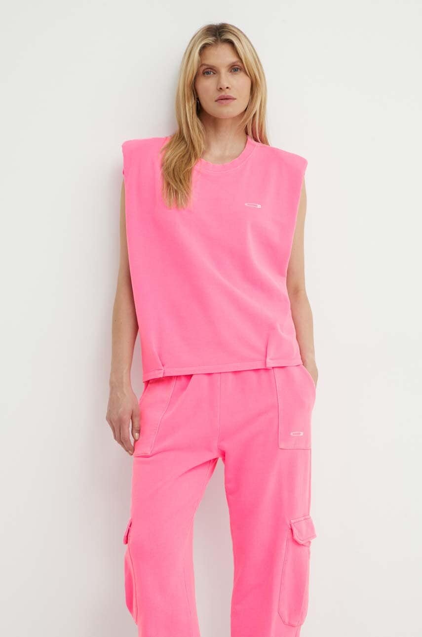 K+LUSHA top din bumbac culoarea roz, KLIMEROSTJ009PX