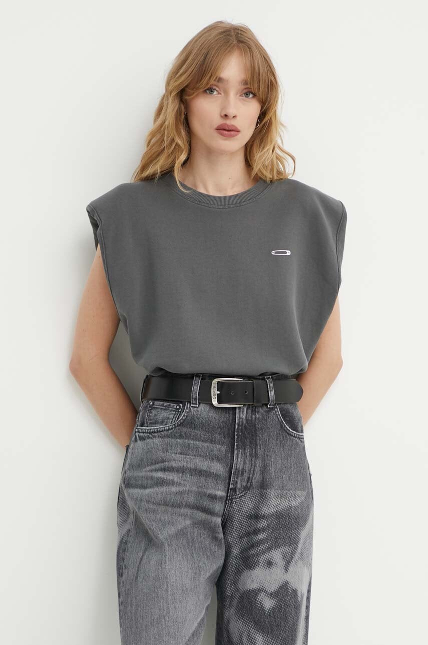 K+LUSHA top din bumbac culoarea gri, KLIMEROSTJ009PX K+LUSHA top din bumbac culoarea gri, KLIMEROSTJ009PX