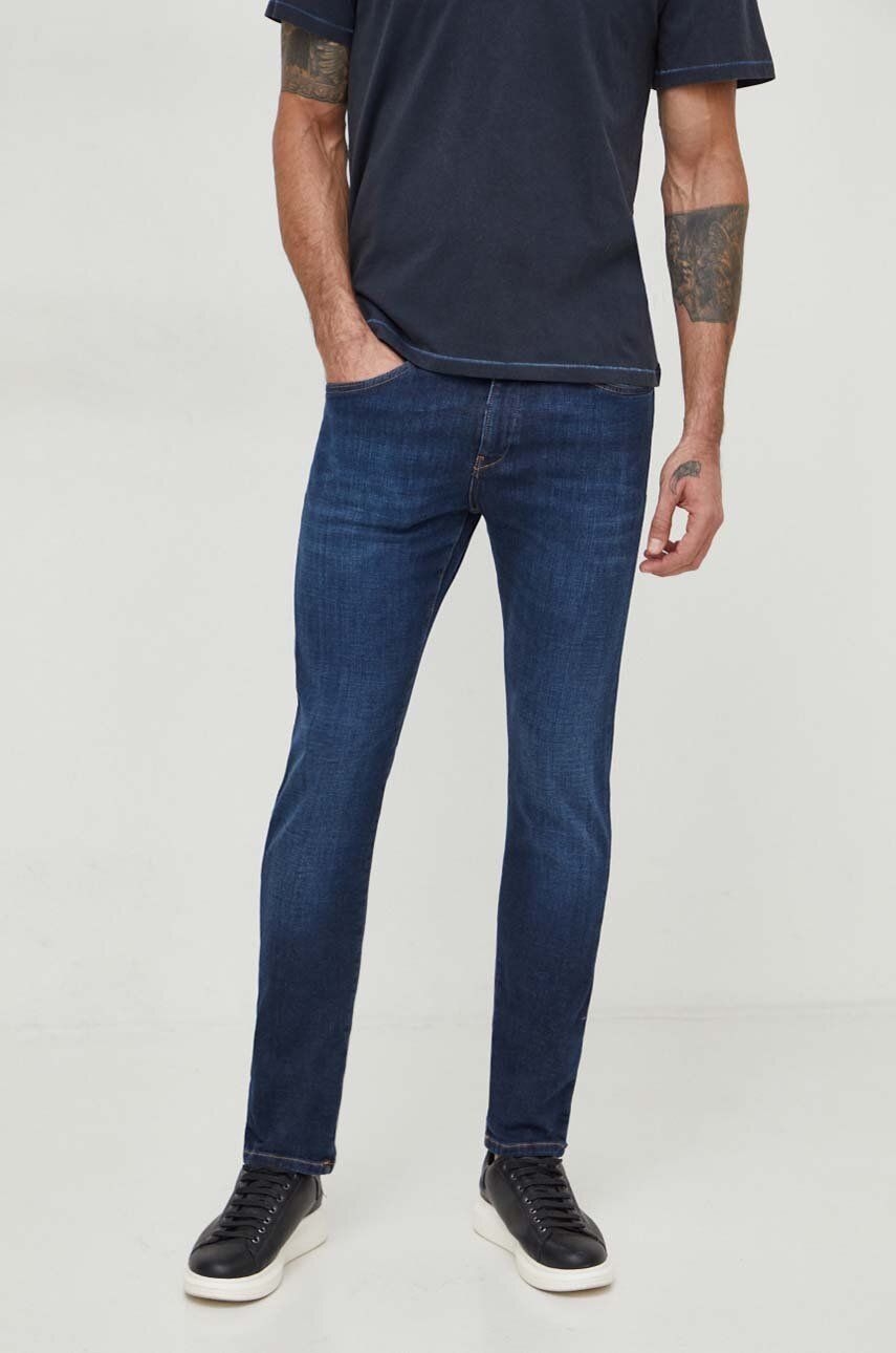 BOSS jeansi barbati, culoarea albastru marin