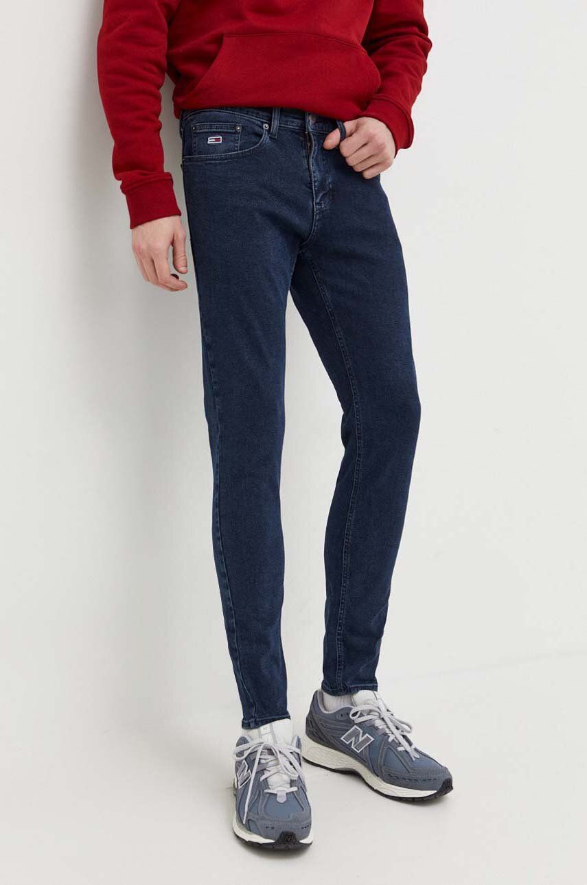 Levně Džíny Tommy Jeans pánské, tmavomodrá barva, DM0DM18110