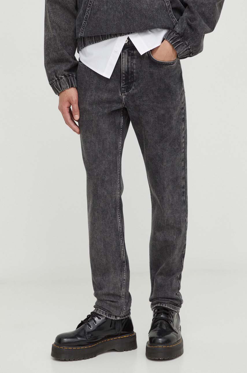 Karl Lagerfeld Jeans jeansi barbati, culoarea gri answear.ro