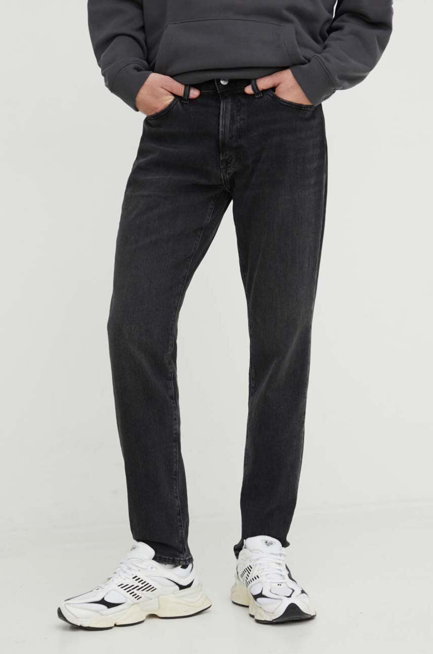 Abercrombie & Fitch jeansi Athletic barbati, culoarea negru