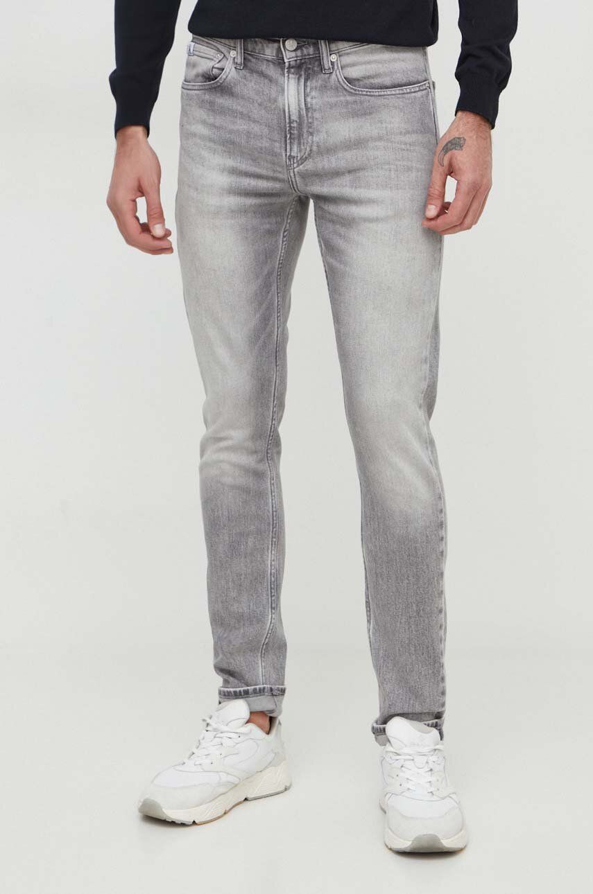Levně Džíny Calvin Klein Jeans pánské, šedá barva, J30J324833