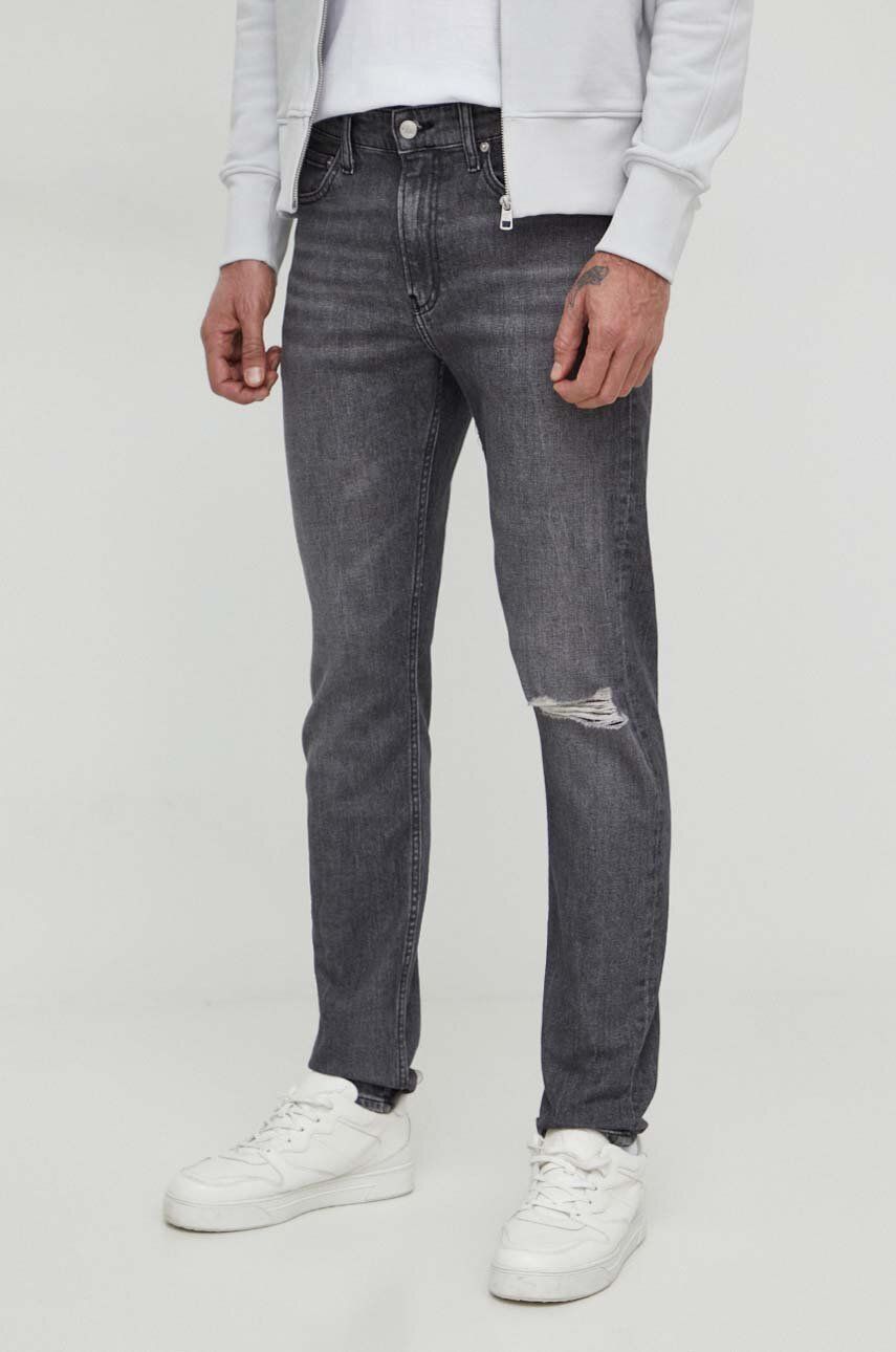 Levně Džíny Calvin Klein Jeans pánské, šedá barva, J30J324835