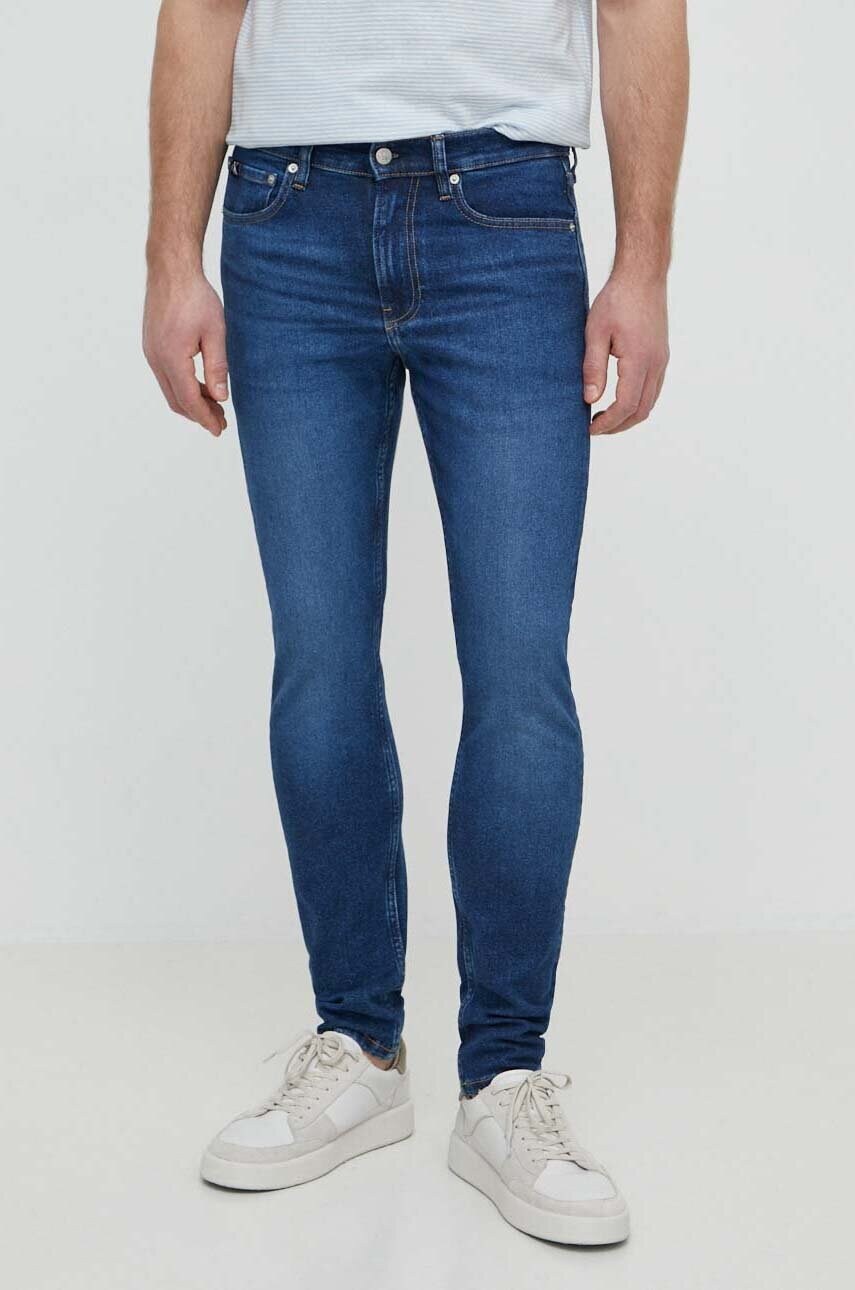Levně Džíny Calvin Klein Jeans pánské, tmavomodrá barva, J30J324849