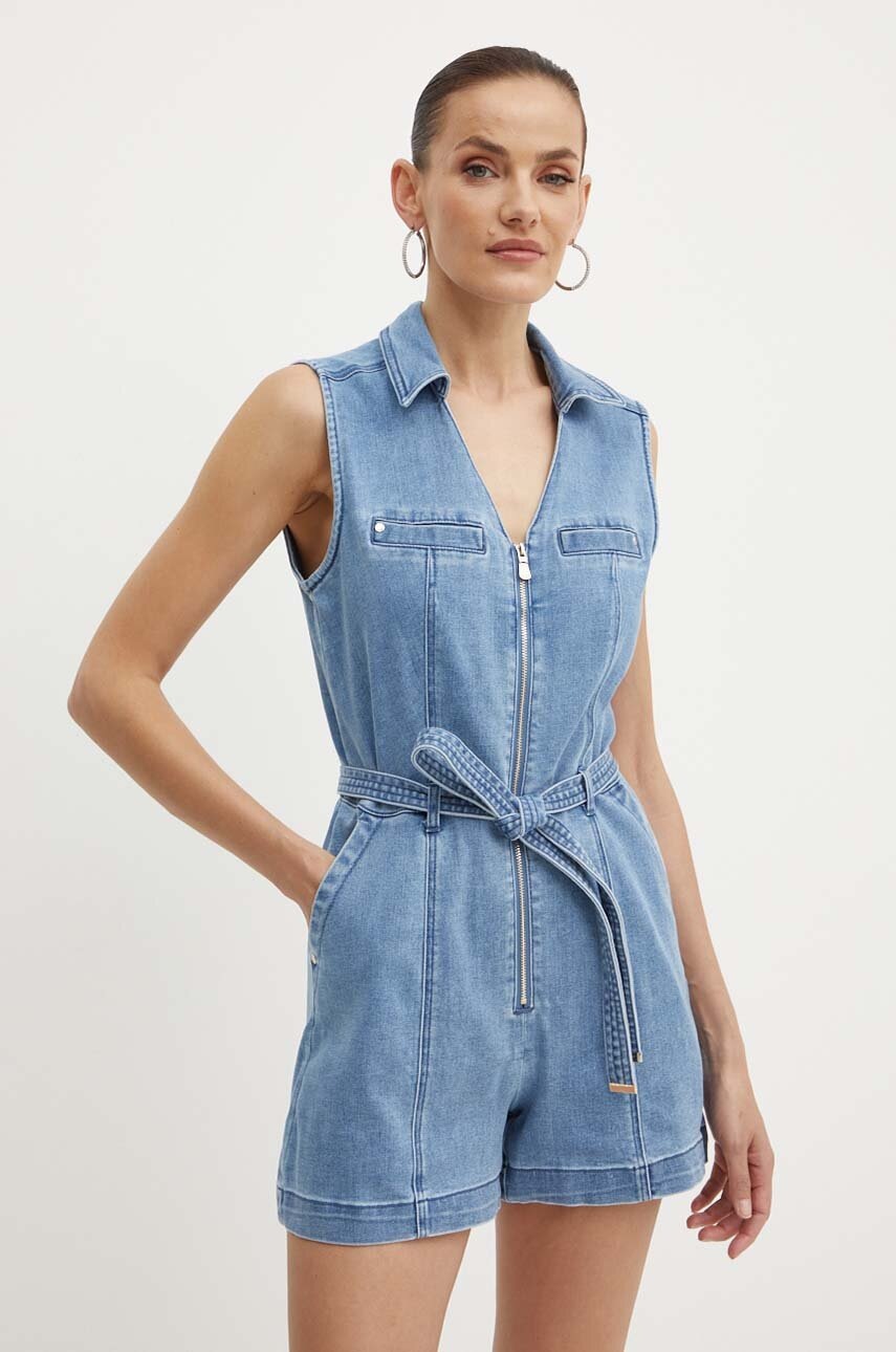 Morgan salopeta jeans SHARL1 cu guler, SHARL1