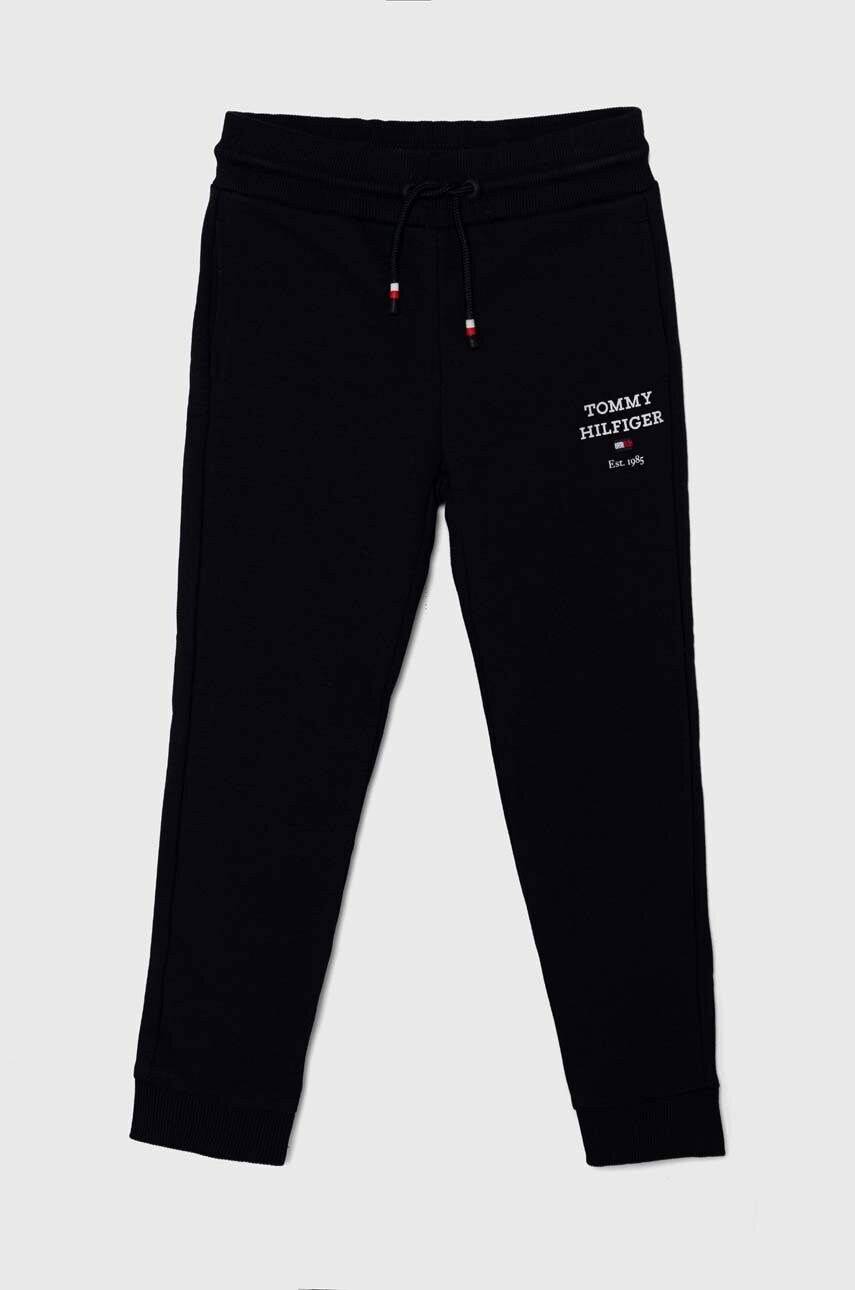 

Дитячі спортивні штани Tommy Hilfiger колір синій з принтом