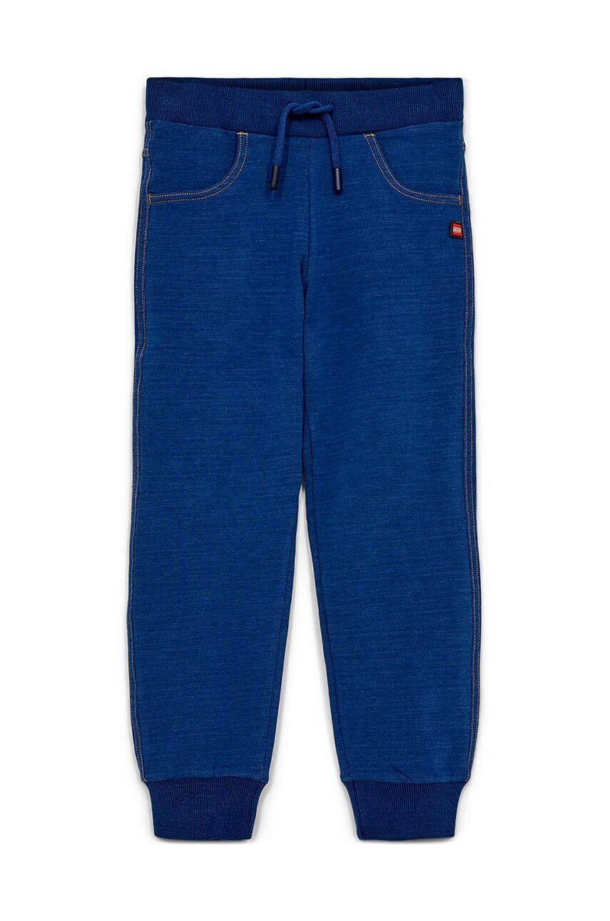Lego pantaloni de trening pentru copii culoarea albastru marin, neted Lego pantaloni de trening pentru copii culoarea albastru marin, neted