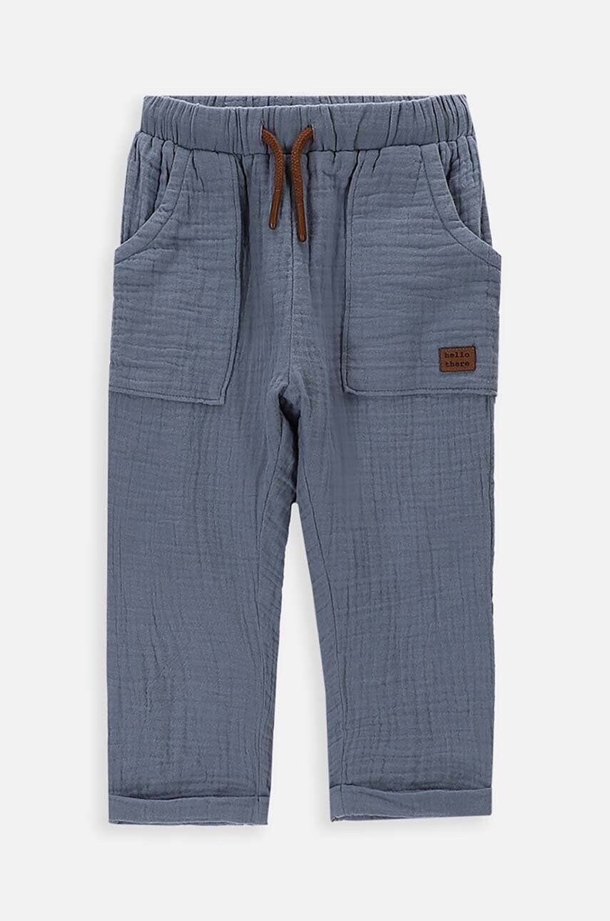 Coccodrillo pantaloni de bumbac pentru copii neted