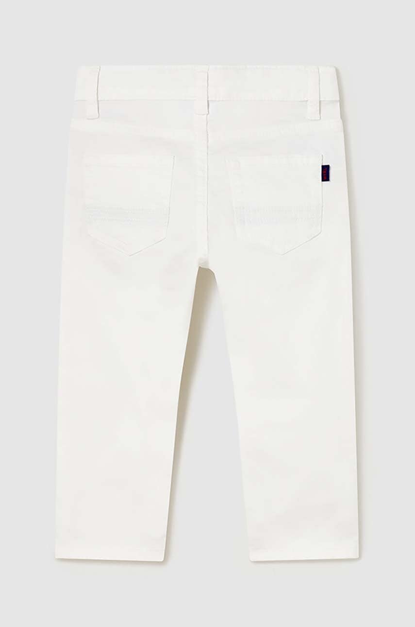 Брюки для младенцев Mayoral slim fit цвет белый однотонные в Ивано-Франковске Брюки для младенцев Mayoral slim fit цвет белый однотонные в Ивано-Франковске