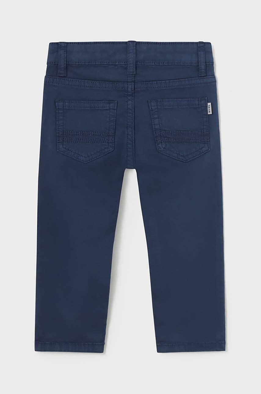 Брюки для младенцев Mayoral slim fit цвет синий однотонные в Херсоне Брюки для младенцев Mayoral slim fit цвет синий однотонные в Херсоне