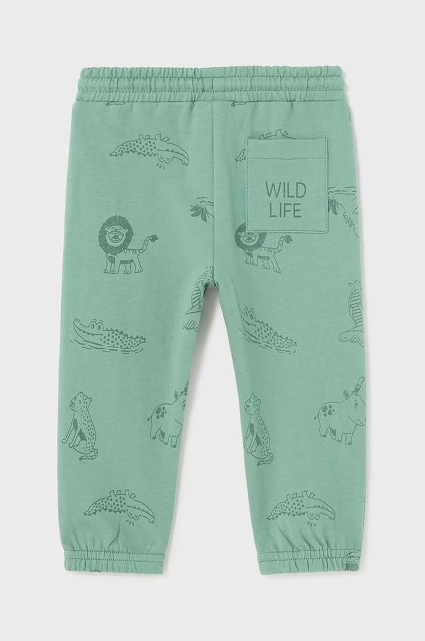 Детские спортивные штаны Mayoral цвет зелёный с узором