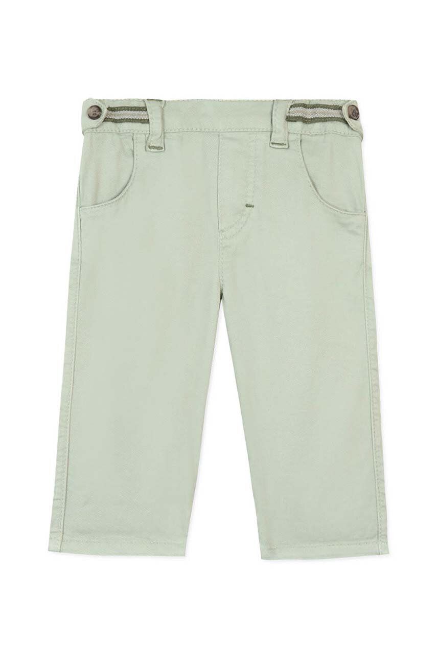 Tartine et Chocolat pantaloni bebe culoarea verde, neted