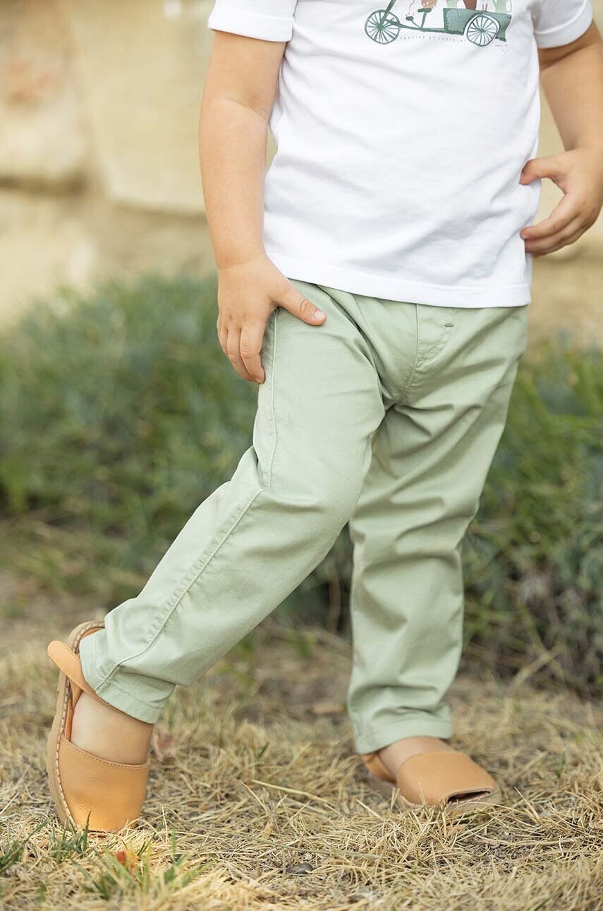 Tartine et Chocolat pantaloni bebe culoarea verde, neted