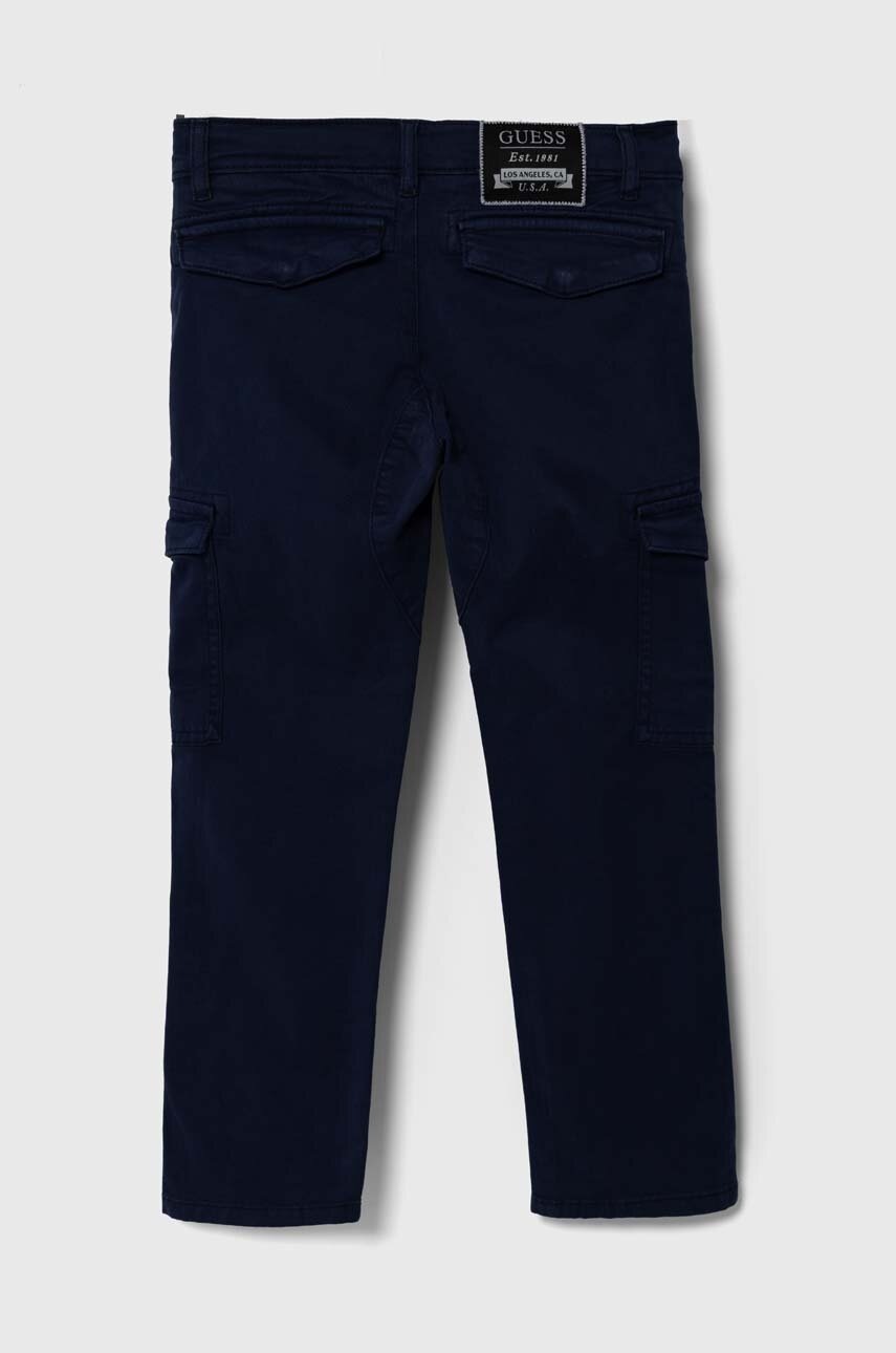 Дитячі штани Guess колір синій однотонні