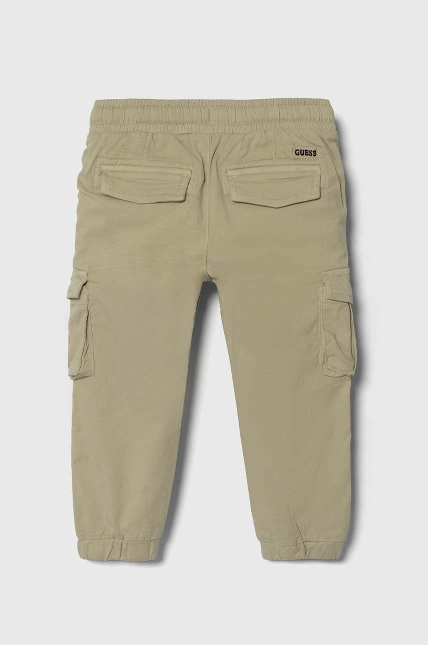 Дитячі штани Guess колір зелений однотонні Дитячі штани Guess колір зелений однотонні