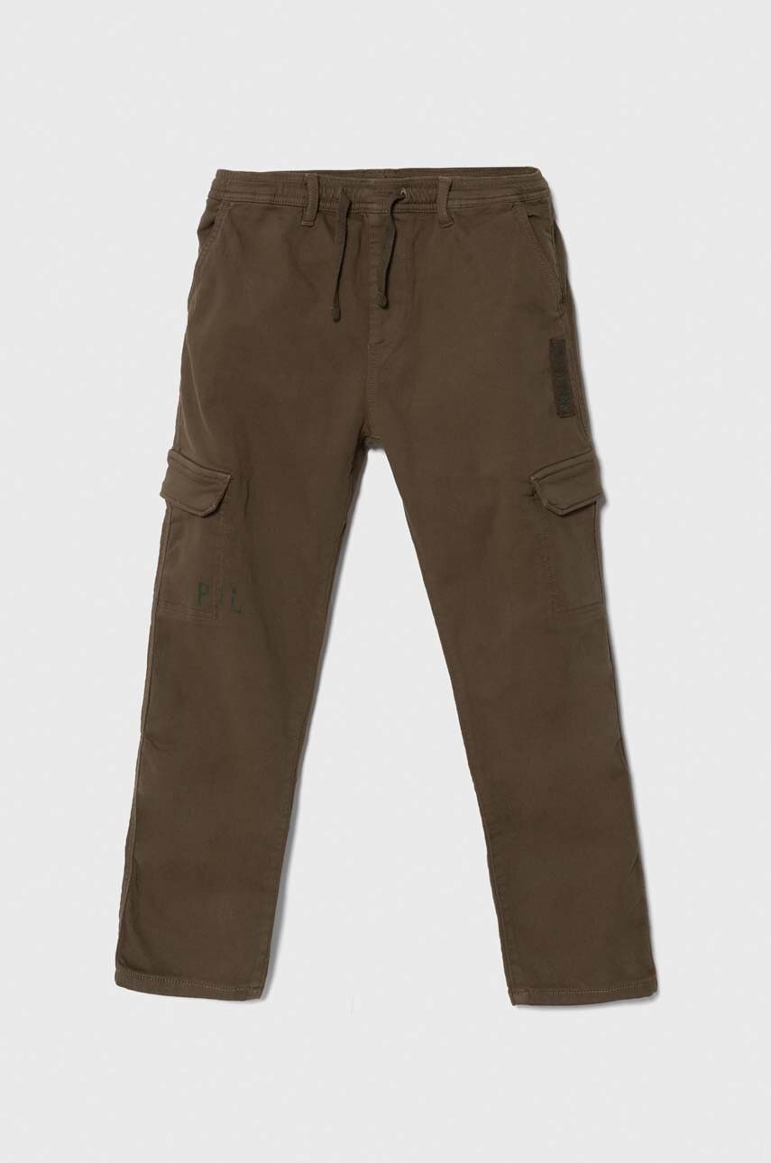 Pepe Jeans pantaloni copii TADEO culoarea verde, neted