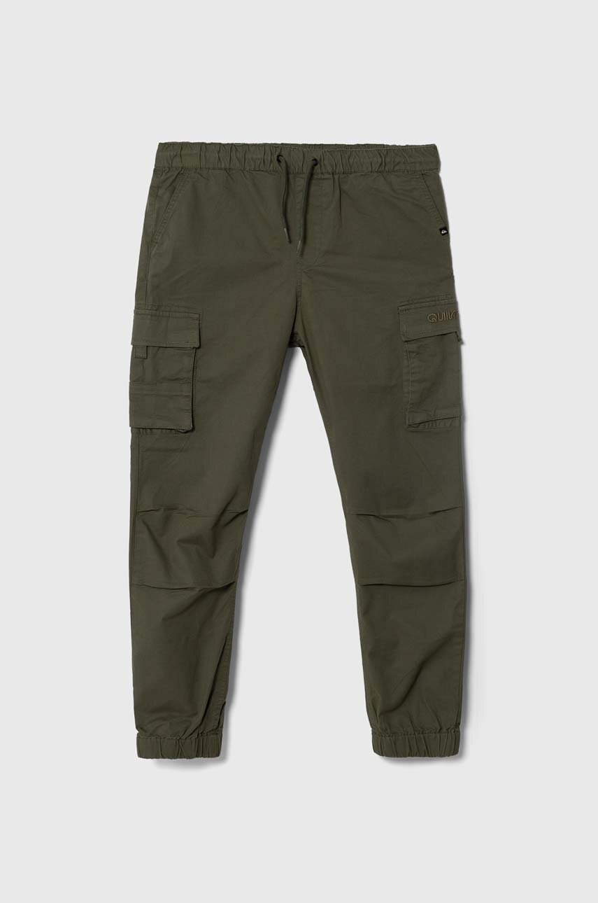 Quiksilver pantaloni copii UPCARGO culoarea verde, neted